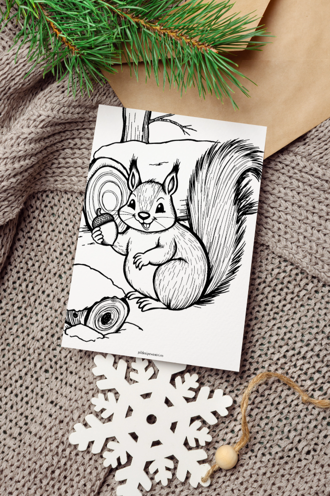 Fișe de colorat de iarnă - PDF - Fișa 2