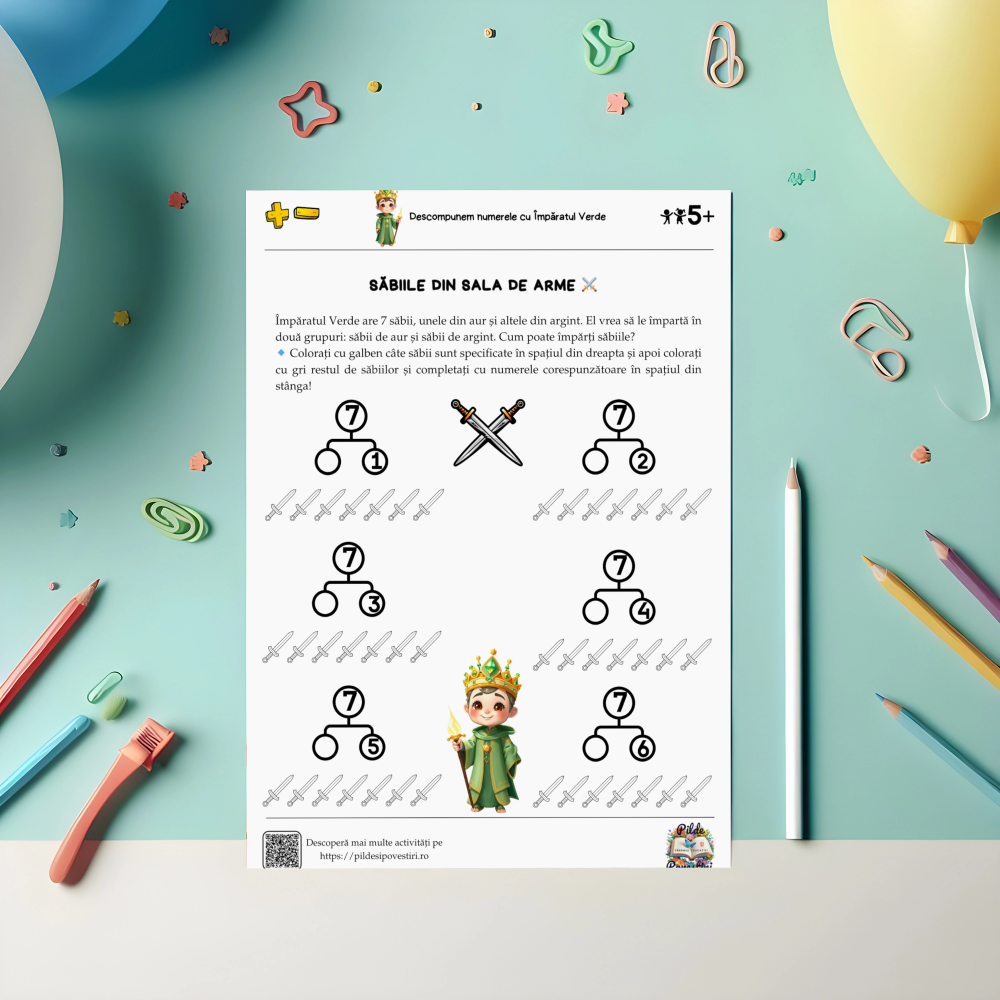 Fișă educativă - Compunem și Descompunem de la 1 la 10 - Fișa 3