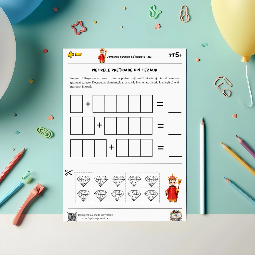 Fișă educativă - Compunem și Descompunem de la 1 la 10 - Fișa 7