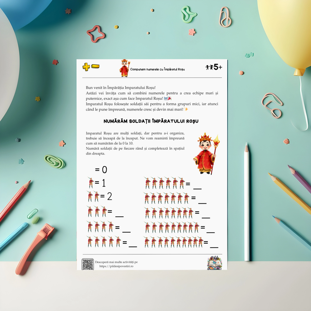 Fișă educativă - Compunem și Descompunem de la 1 la 10 - Fișa 8