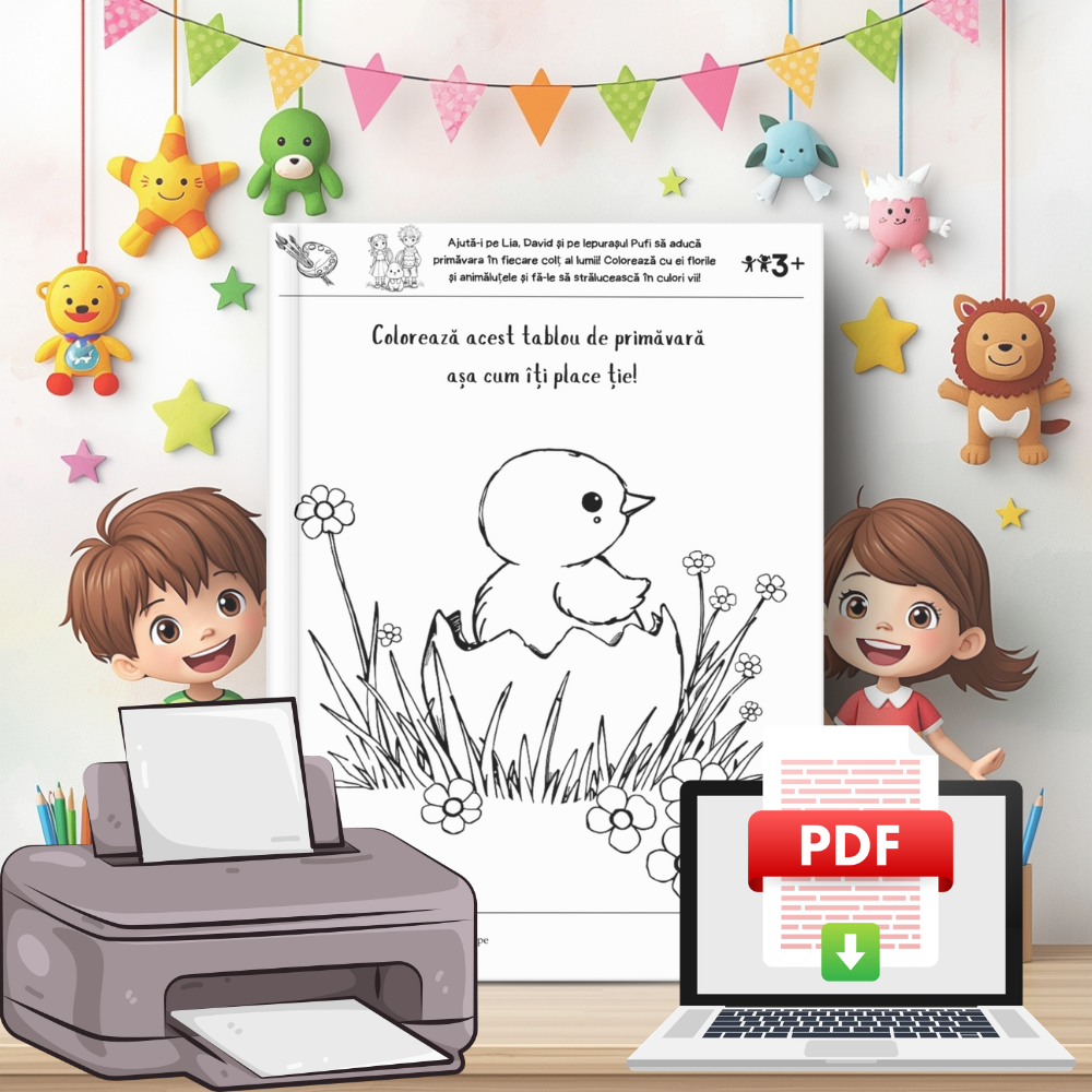 Colorăm Primăvara cu Lia, David și Iepurașul Pufi 🌸🎨