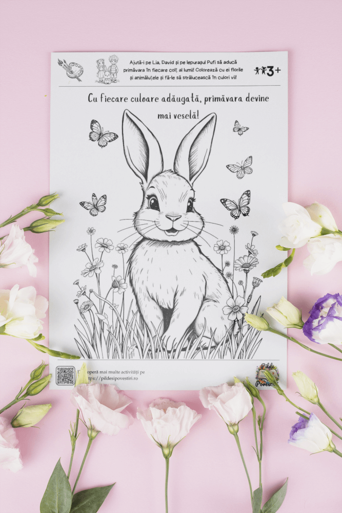 Fișe de colorat de Primavara PDF - Fișa 3