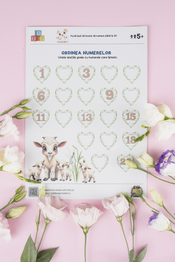 Fișe Educative de Primavara PDF - Numere, Alfabet - Fișa 6