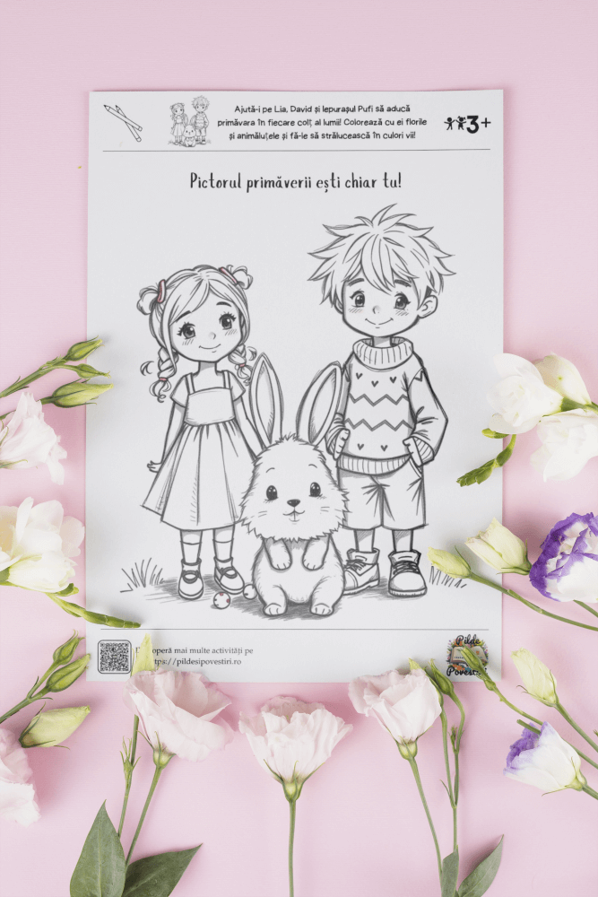 Fișe de colorat de Primavara PDF - Fișa 2