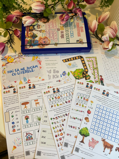 Set complet fișe de lucru clasa pregătitoare - alfabet vesel și matematică distractivă