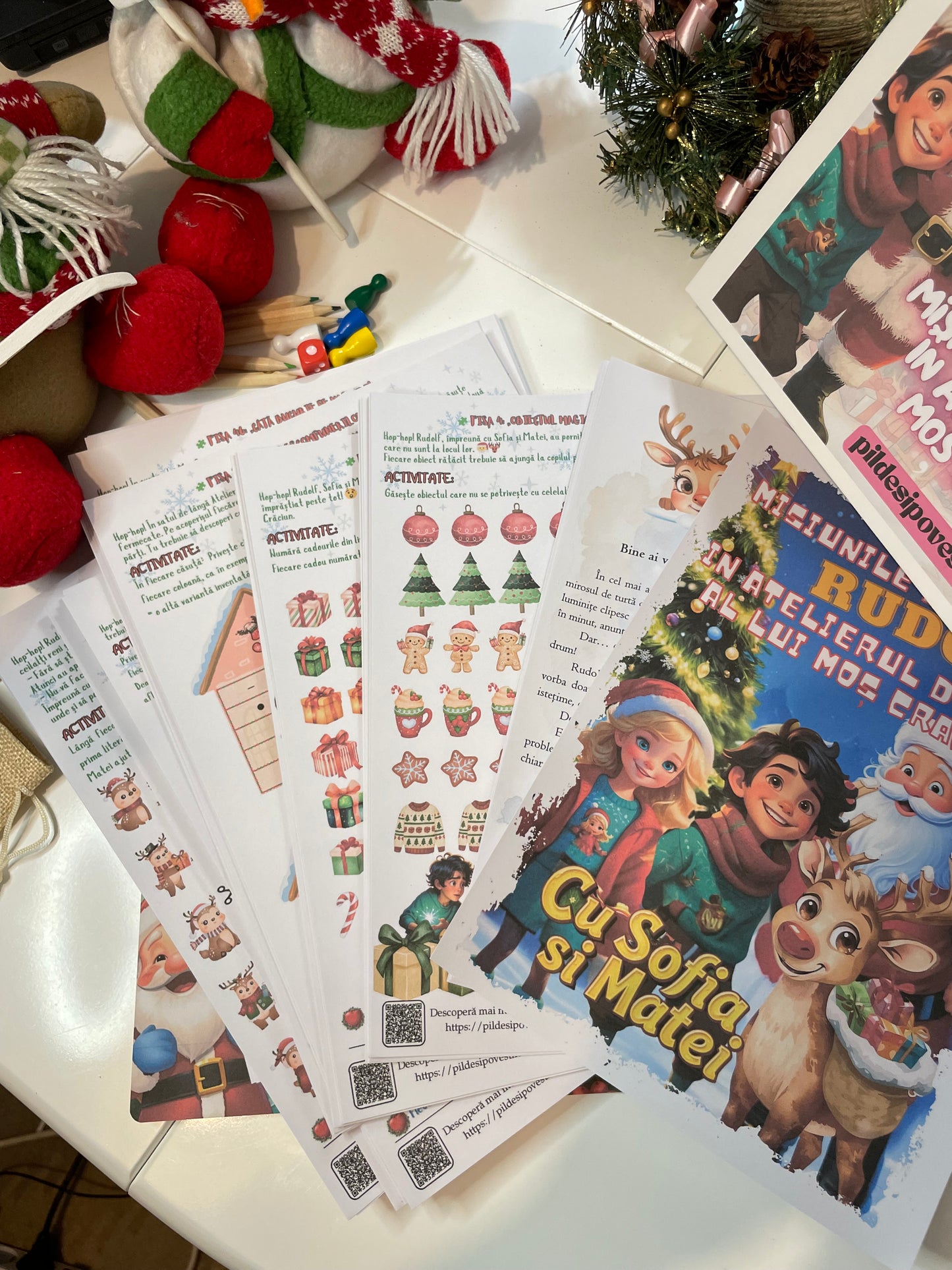 Cutia cu Fișe de Lucru - Misiunile lui Rudolf în Atelierul lui Moș Crăciun