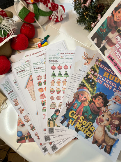 Cutia cu Fișe de Lucru - Misiunile lui Rudolf în Atelierul lui Moș Crăciun