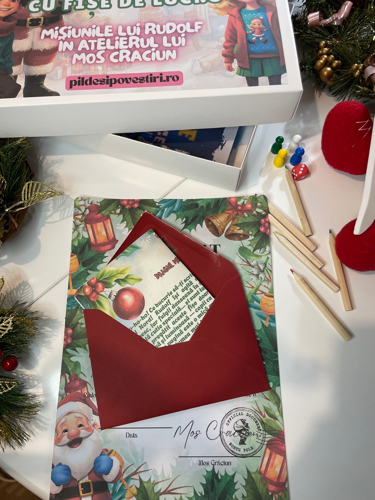 Cutia cu Fișe de Lucru - Misiunile lui Rudolf în Atelierul lui Moș Crăciun