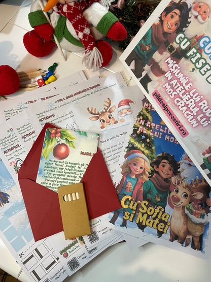 Cutia cu Fișe de Lucru - Misiunile lui Rudolf în Atelierul lui Moș Crăciun