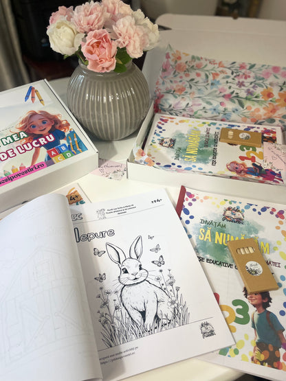 Prima Mea Cutie cu Fișe de Lucru – Litere și Numere cu Sofia și Matei