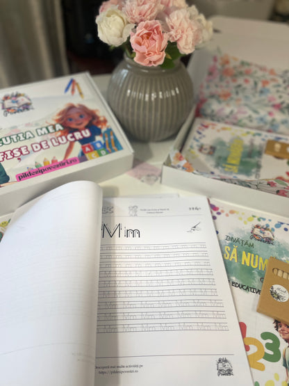 Prima Mea Cutie cu Fișe de Lucru – Litere și Numere cu Sofia și Matei