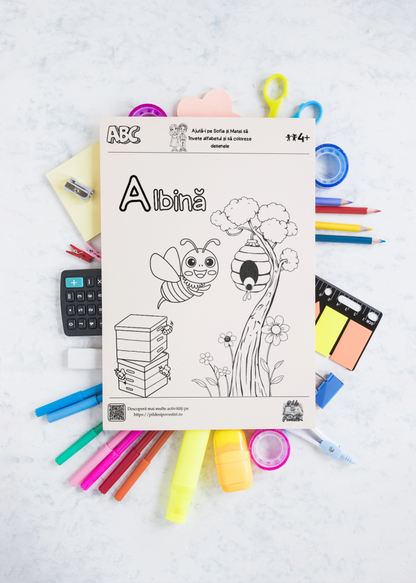 Fișe educative de colorat alfabetul - PDF - Fișa 4
