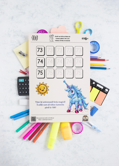Fișe educative - trasare numere pana la 100 - PDF - Fișa 4