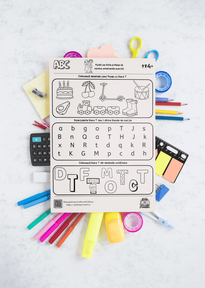 Fișe Educative Alfabet - Învățăm prin joacă - PDF - Fișa 4