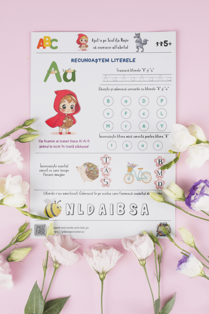 Fișe Educative Alfabet - Primavara - PDF -Scufita Rosie - Fișa 1