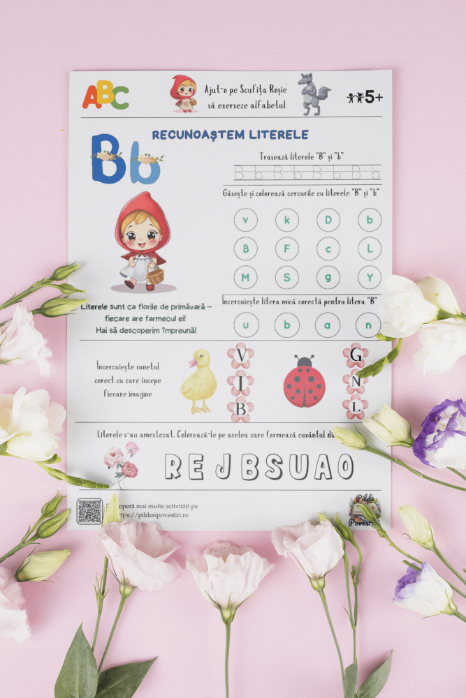 Fișe Educative Alfabet - Primavara - PDF -Scufita Rosie - Fișa 3