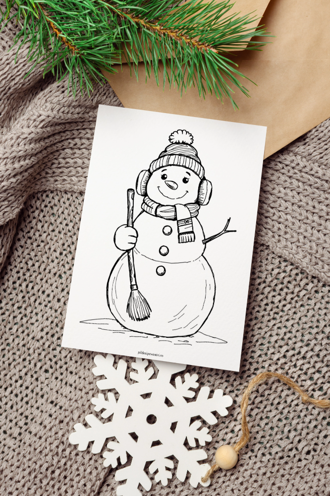 Fișe de colorat de iarnă - PDF - Fișa 3