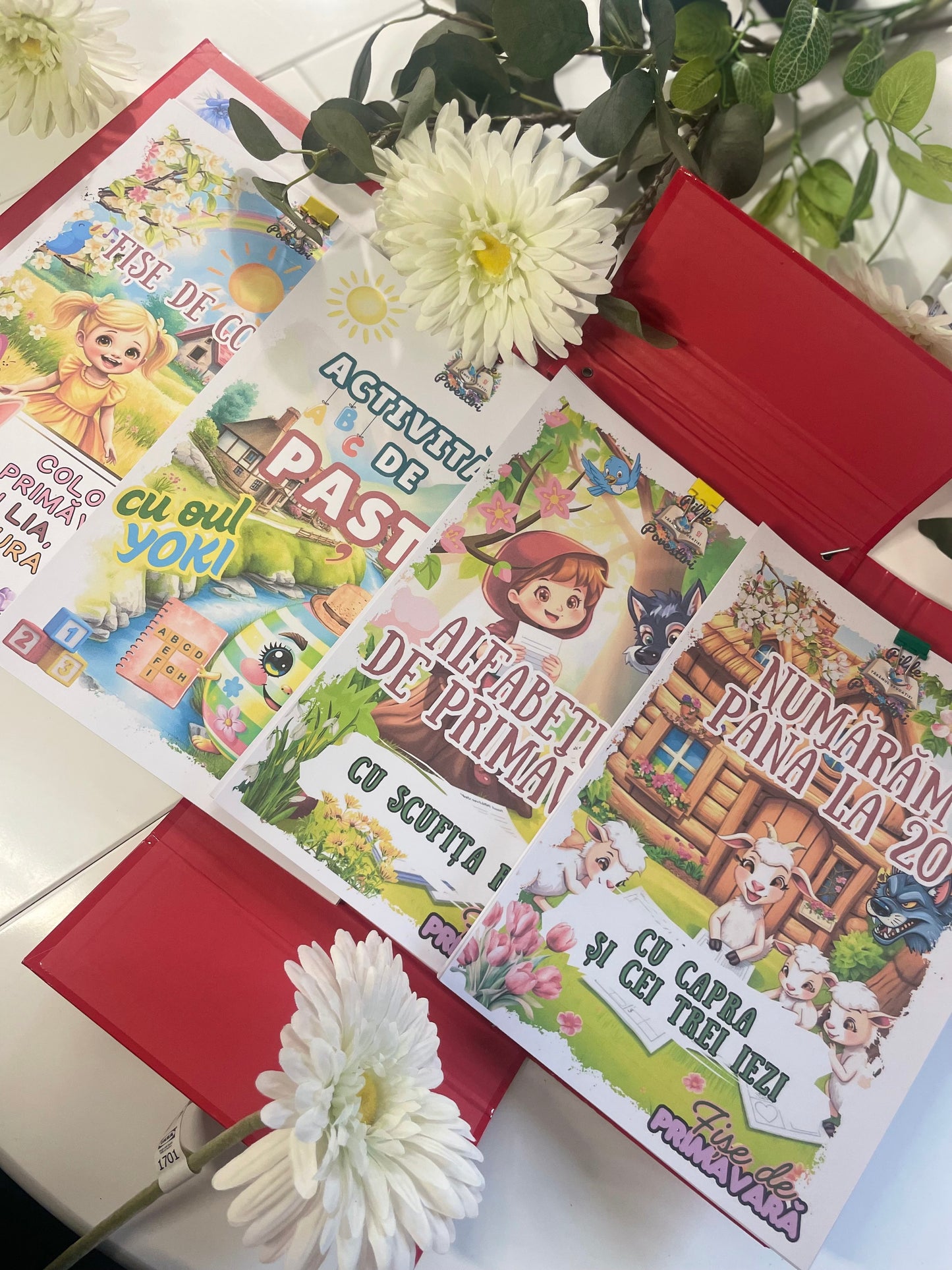 📘 Mapa educativă „Aventuri de Primăvară” – Povești, Litere, Numere și Joacă - Set Educativ 3 în 1