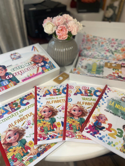 Prima Mea Cutie cu Fișe de Lucru – Litere și Numere cu Sofia și Matei