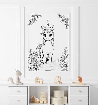 Fișe de colorat cu unicorni, printese, zane și sirene - PDF - Fișa 12