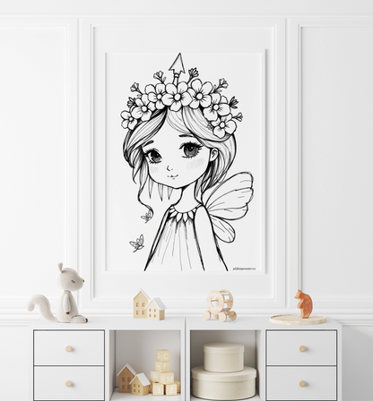 Fișe de colorat cu unicorni, printese, zane și sirene - PDF - Fișa 2