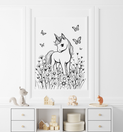 Fișe de colorat cu unicorni, printese, zane și sirene - PDF - Fișa 7