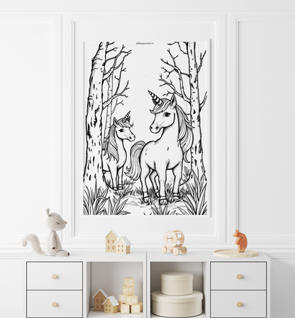 Fișe de colorat cu unicorni, printese, zane și sirene - PDF - Fișa 8