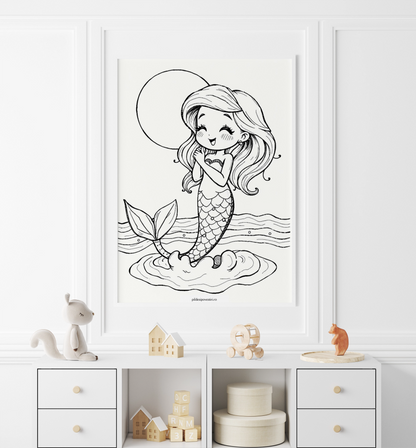 Fișe de colorat cu unicorni, printese, zane și sirene - PDF - Fișa 10