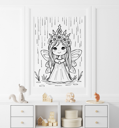 Fișe de colorat cu unicorni, printese, zane și sirene - PDF - Fișa 11