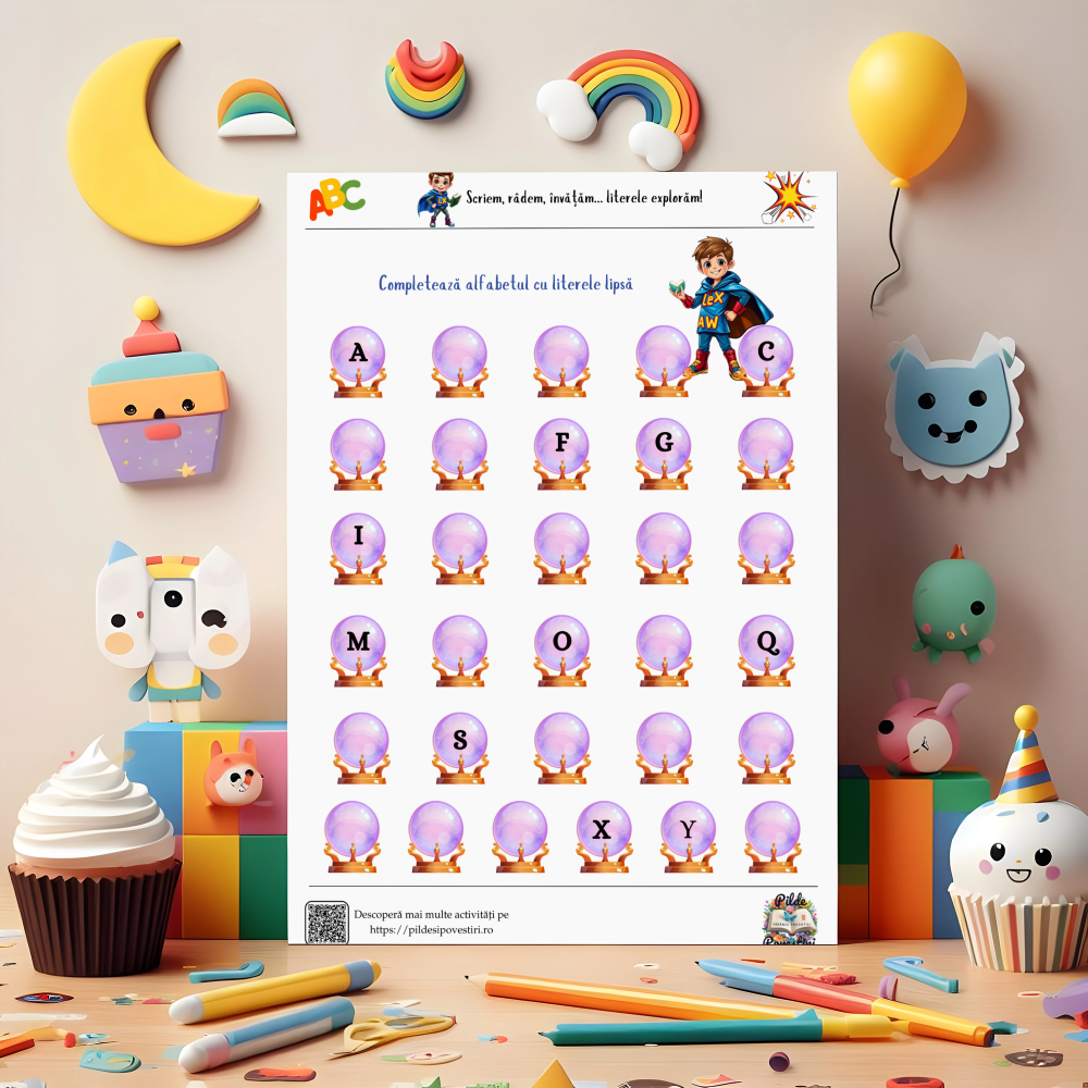 Cutia cu Fișe și Supereroi – Litere, Cifre și Forme!