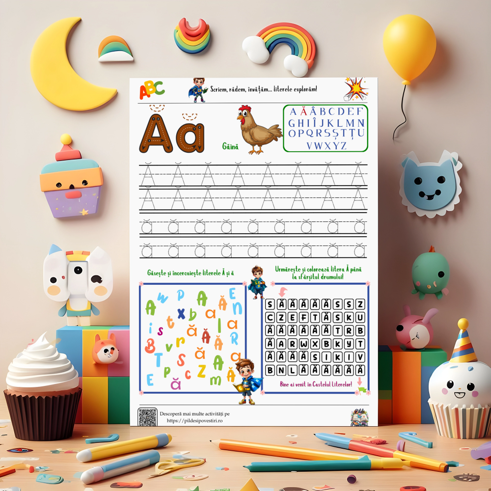 Cutia cu Fișe și Supereroi – Litere, Cifre și Forme!