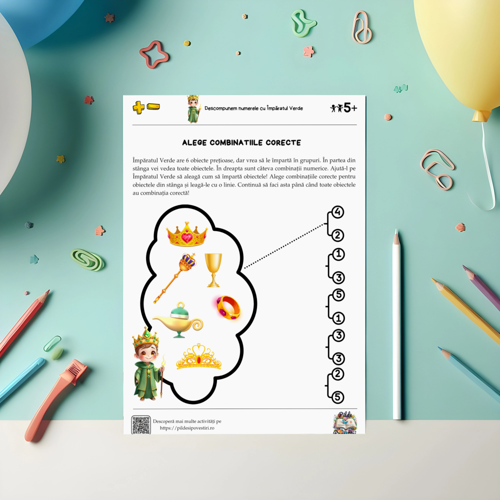 Fișă educativă - Compunem și Descompunem de la 1 la 10 - Fișa 2