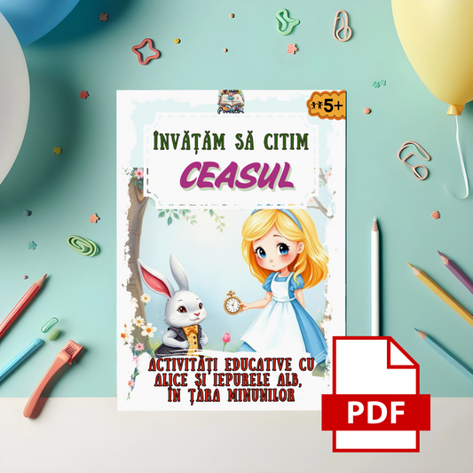 Învățăm să citim CEASUL - cu Alice în Țara Minunilor
