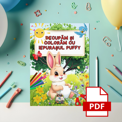 Decupăm și învățăm cu Iepurașul Puffy - Fișe Educative