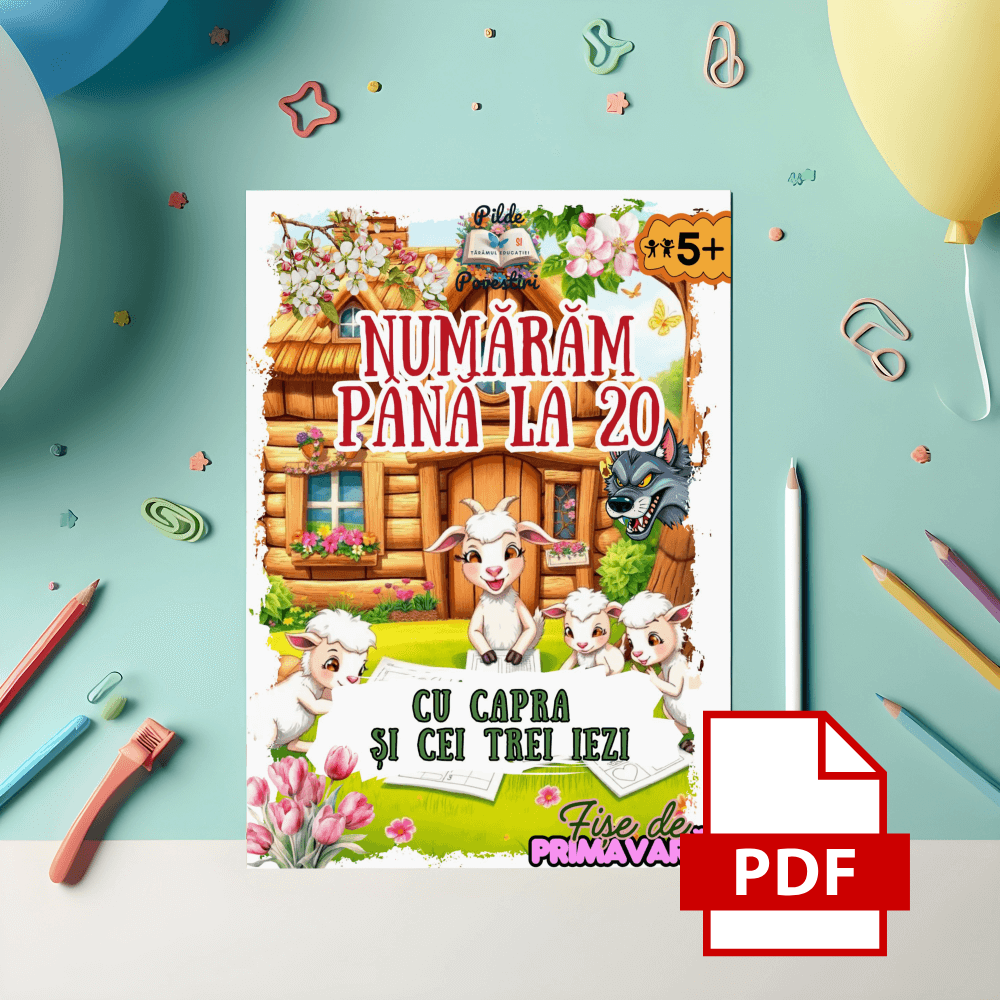 Învățăm Numerele Primăvara cu Capra și cei Trei Iezi 🔢