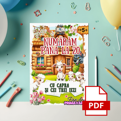Învățăm Numerele Primăvara cu Capra și cei Trei Iezi 🔢