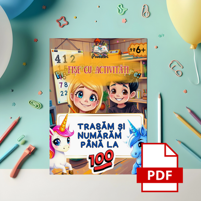 Trasăm și numărăm până la 100 cu Unicornii Magici