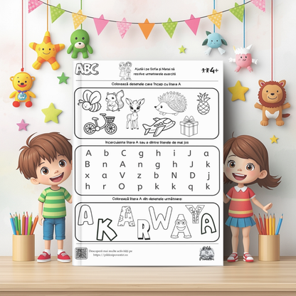 Prima Mea Cutie cu Fișe de Lucru – Litere și Numere cu Sofia și Matei