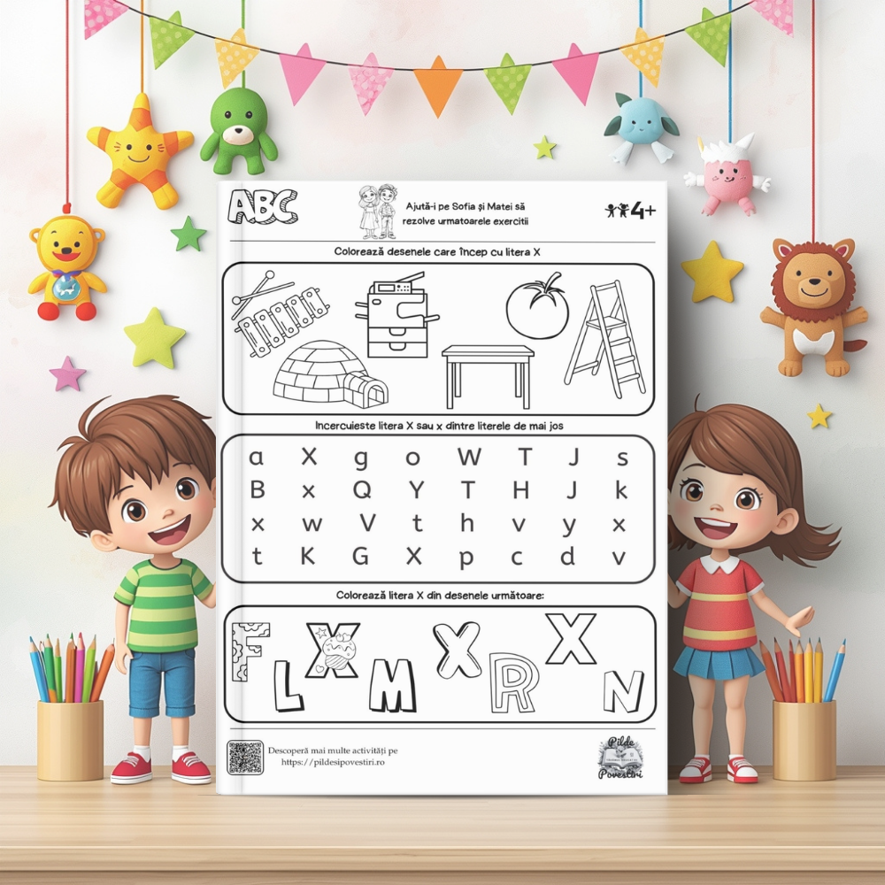 Prima Mea Cutie cu Fișe de Lucru – Litere și Numere cu Sofia și Matei