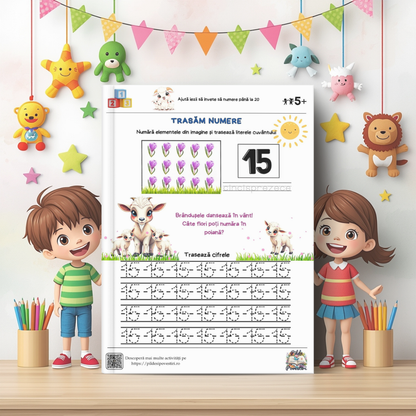 📘 Mapa educativă „Aventuri de Primăvară” – Povești, Litere, Numere și Joacă - Set Educativ 3 în 1