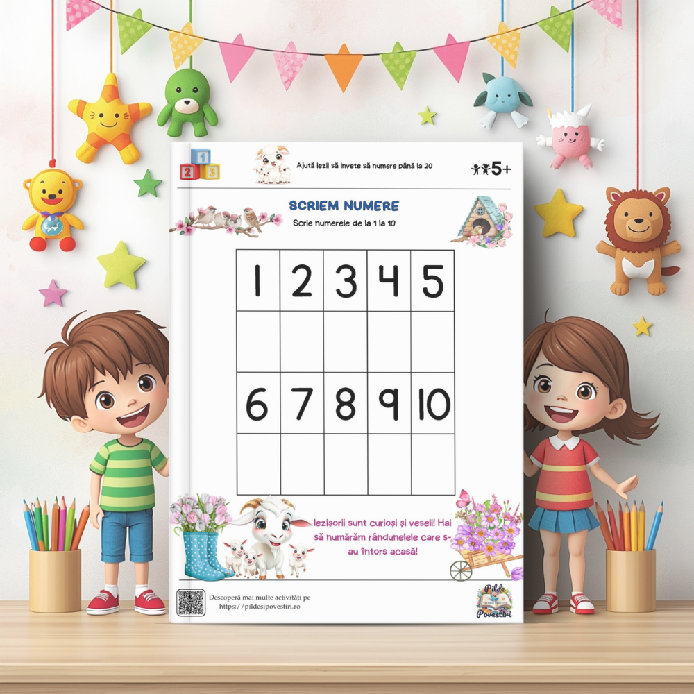 📘 Mapa educativă „Aventuri de Primăvară” – Povești, Litere, Numere și Joacă - Set Educativ 3 în 1