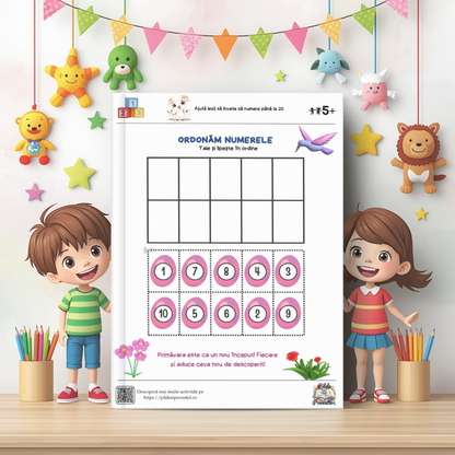 📘 Mapa educativă „Aventuri de Primăvară” – Povești, Litere, Numere și Joacă - Set Educativ 3 în 1