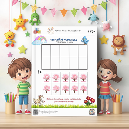 📘 Mapa educativă „Aventuri de Primăvară” – Povești, Litere, Numere și Joacă - Set Educativ 3 în 1