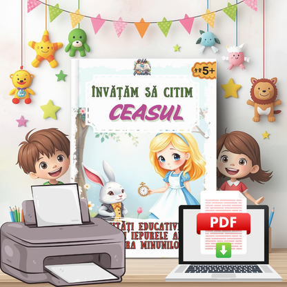 Învățăm să citim CEASUL - cu Alice în Țara Minunilor