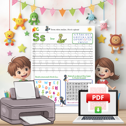 Cutia mea cu Fișe de lucru – Alfabet, Numere și Forme geometrice