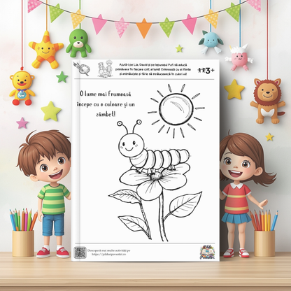 📘 Mapa educativă „Aventuri de Primăvară” – Povești, Litere, Numere și Joacă - Set Educativ 3 în 1