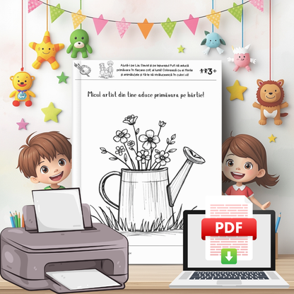 Colorăm Primăvara cu Lia, David și Iepurașul Pufi 🌸🎨