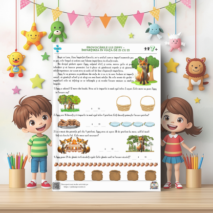 Mapa Educativă - Micii Eroi ai ÎNMULȚIRII și ÎMPĂRȚIRII - Clasa a II-a