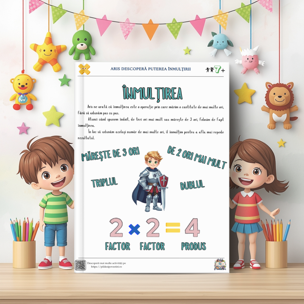 Mapa Educativă - Micii Eroi ai ÎNMULȚIRII și ÎMPĂRȚIRII - Clasa a II-a