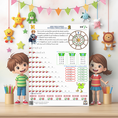 Mapa Educativă - Micii Eroi ai ÎNMULȚIRII și ÎMPĂRȚIRII - Clasa a II-a
